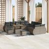 VidaXL 13-Piece Garden Sofa Set with Grey Cushions Poly Rattan Acacia 3361938