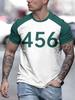 Men's Lightweight 3D Digital Print-Shirt- Breathable, Non-Transparent, Casual Crew Neck-Shirt, Fashionable Green and White Design, Comfortable