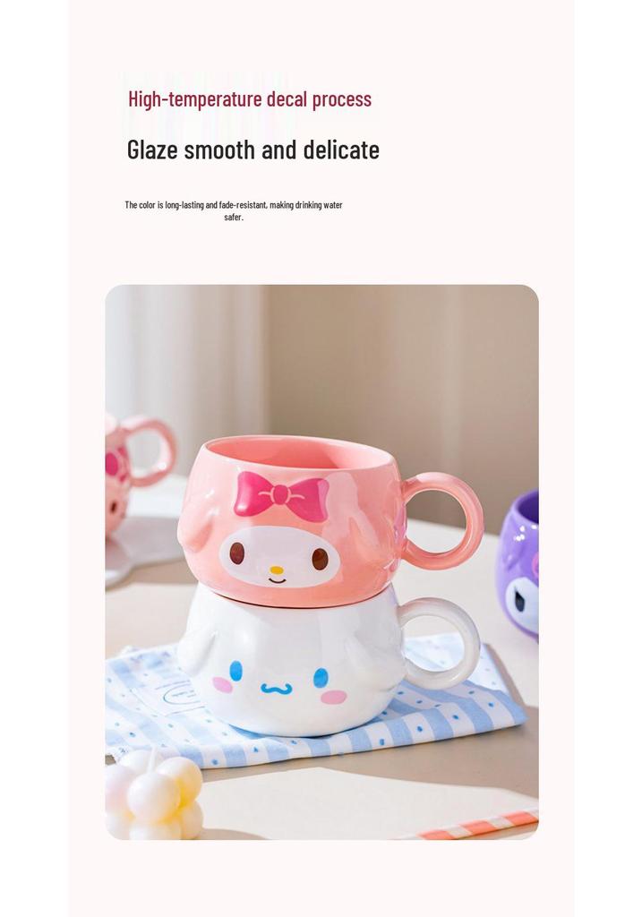 Sanrio Hello Kitty Ceramic Mug - Cute 500ml Breakfast Milk Cup
