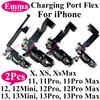 2 Stück USB-Ladeanschluss Flexkabel für iPhone XS Max XR X 11 Pro Max 12 12 Mini 13 Docking-Anschluss Mikrofonplatine Ersatz