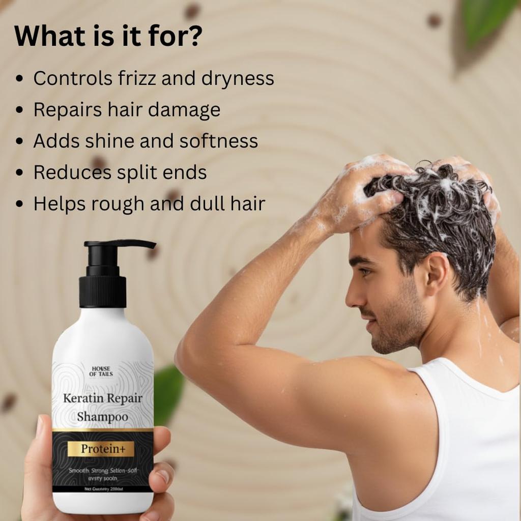 Keratin Shampoo for Smooth, Frizz-Free & Shiny Hair 250ml – Professional Hair Care KERATINE Super Shine Shampoo | Infused with Keratin and Wheat P