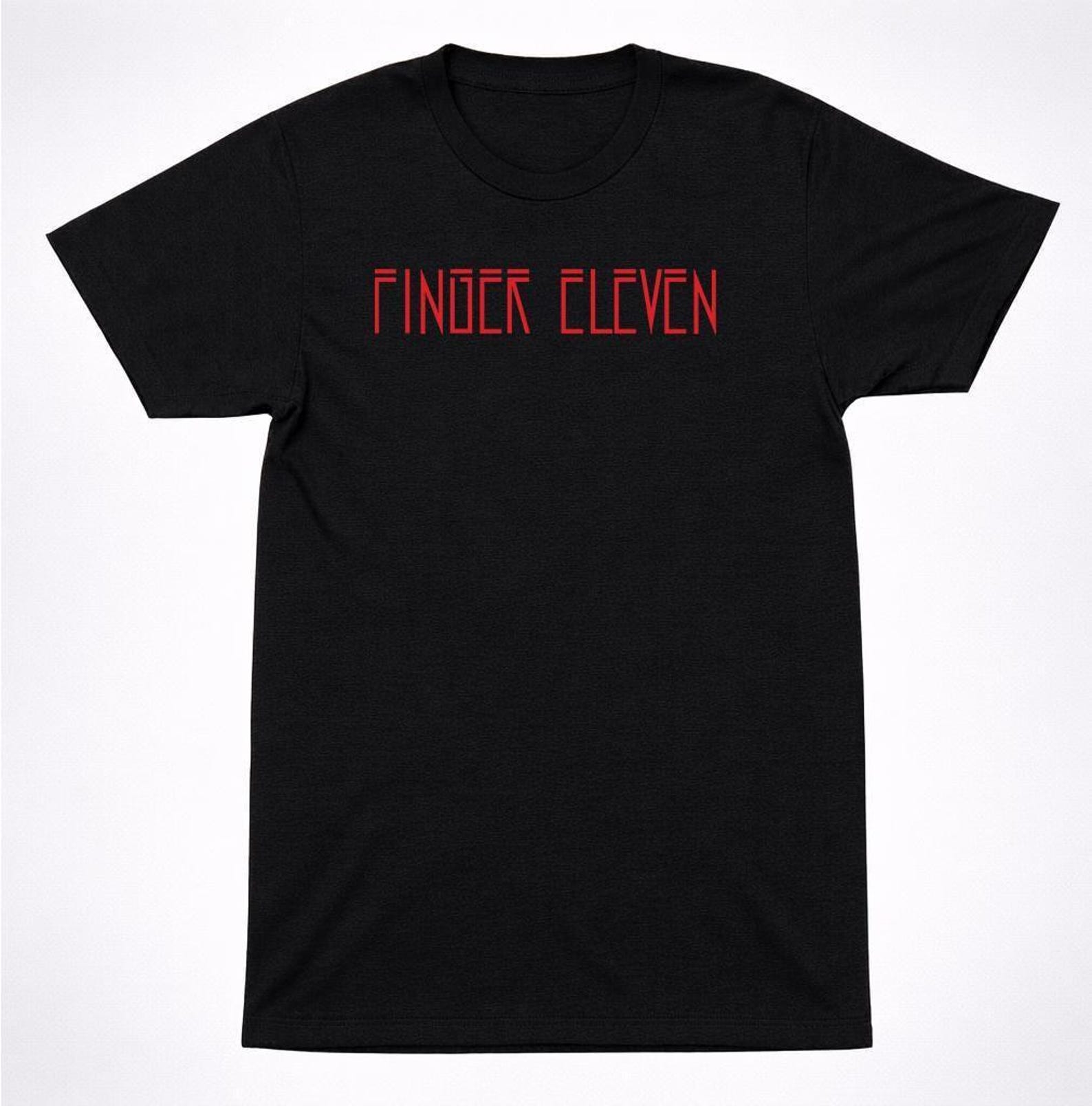 Finger Eleven Band Shirt: Minimal Black Logo Tee, Unisex Fit XL