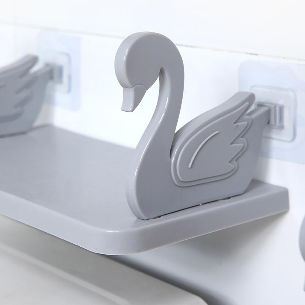 Swan Hanging Storage Rack Wall Mounted Kitchen Bathroom Seasoning Bottle Cosmetics Organizer Holder Shelf