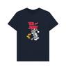 PREMIUM OFFICIAL Tom and Jerry Tom and Jerry Cheese Graphic Navy T-Shirt