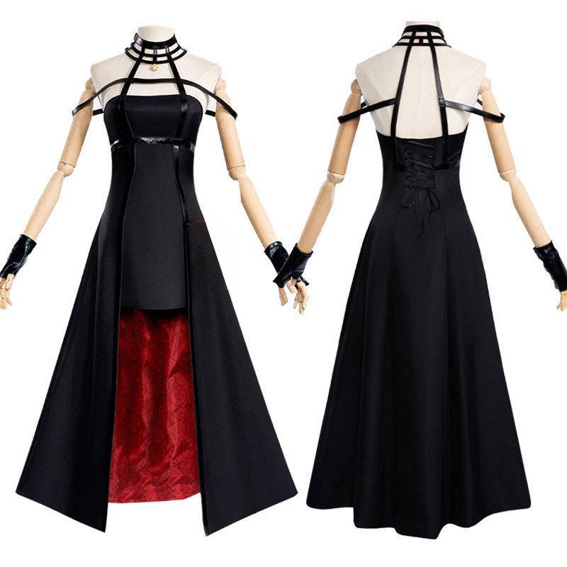 Anime Spy X Family Forger Cosplay Costume Wig Dress Suit Black Red Skirt Set Earring Long Hair Women Clothes Party