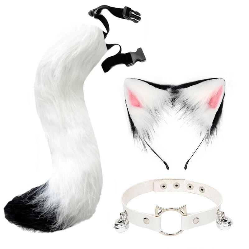 Mănuși de pluș Cosplay – Gheară de urs și lăbuță de pisică, cu degete tăiate – Accesorii drăguțe de Halloween