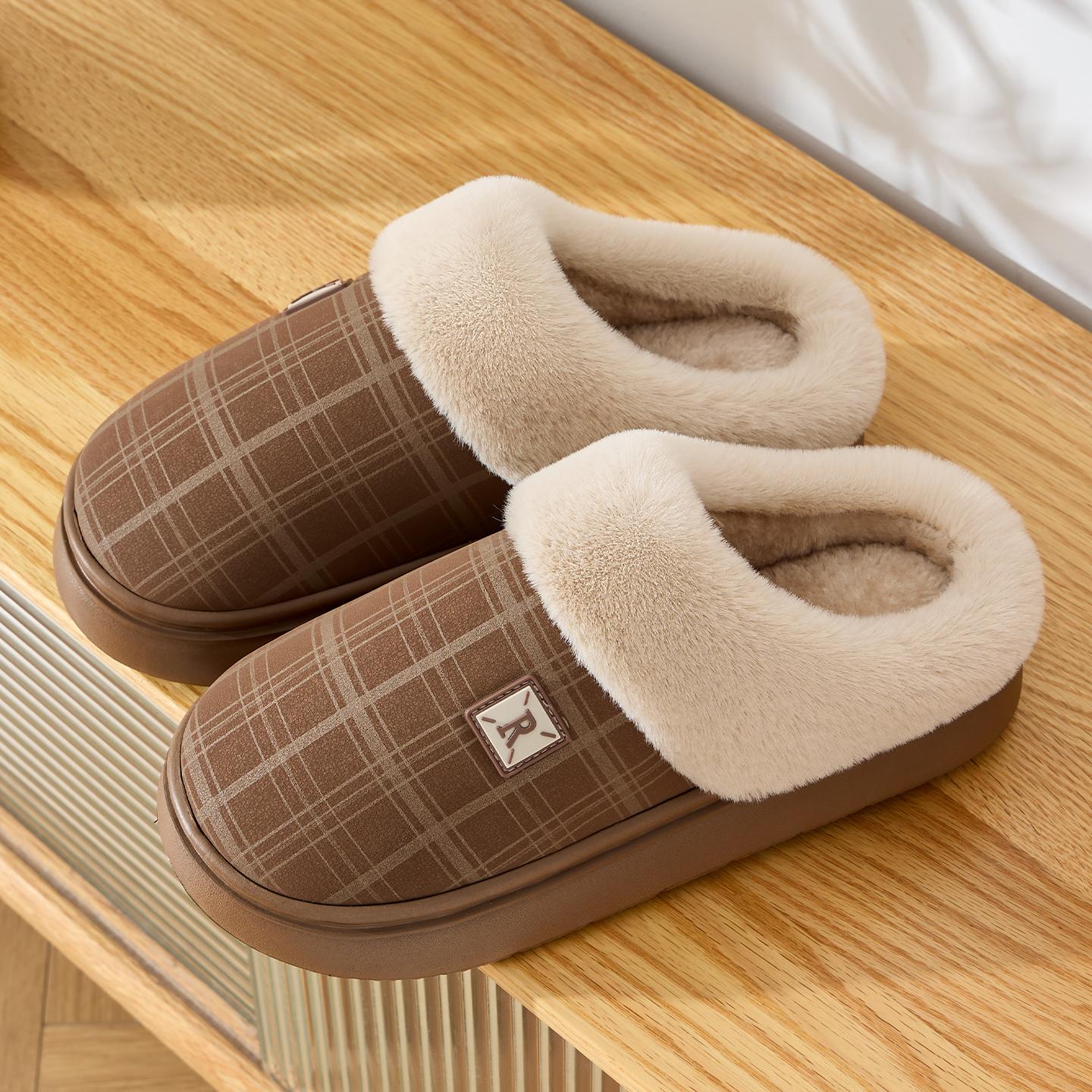 

Зимние женские домашние тапочки плюшевые теплые с толстой подошвой шлепанцы дышащие мягкие нескользящие тапочки для дома и улицы мужские повседневные тапочки 44-45