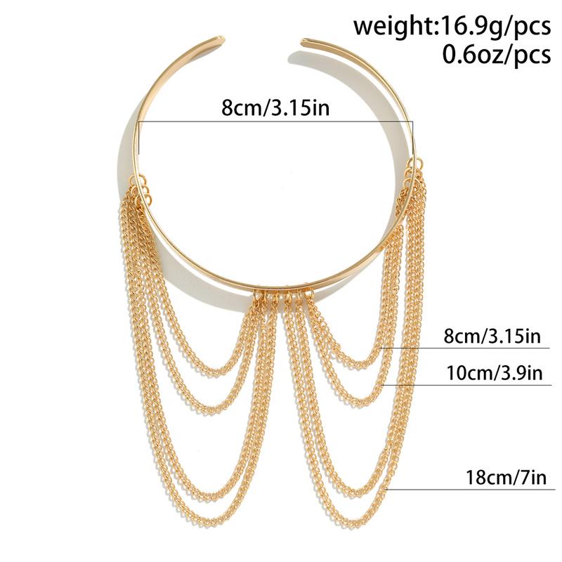 Ingemark Vintage Gold Color Open Upper Arm Bangles for Women On Hand Goth Tassel Link Chain Bracelets Couple Jewelry Gift New