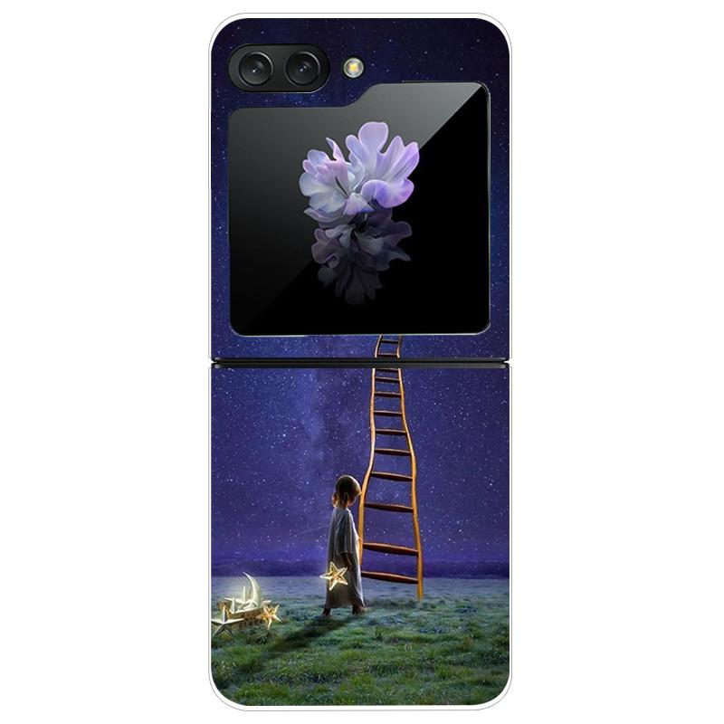 For Samsung Galaxy Z Flip 5 5G Case Cute Transparent PC Hard Case Back Cover For Samsung ZFlip5 Z Flip 5 Phone Coque Flip 5 Capa