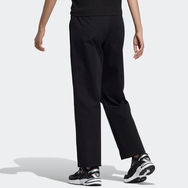 Adidas Originals Trefoil Solid Color Logo Embroidered Straight Fit Casual Pants Women Bottoms Black HD0333