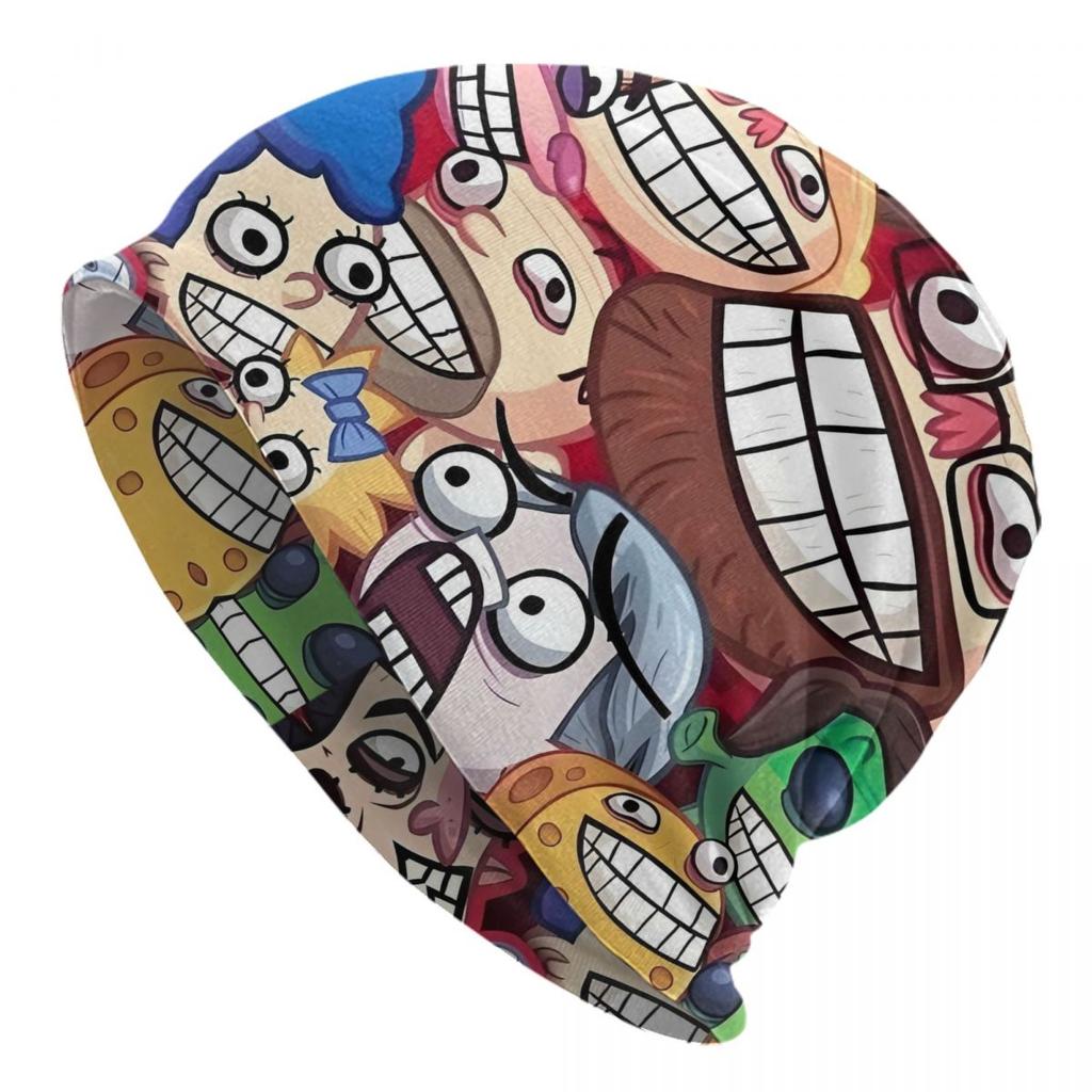 Troll Face Quest Video Meme Funny Anime Beanie Bonnet Knitted Hats Hip Hop Unisex Game Comic Warm Winter Skullies Beanies Caps