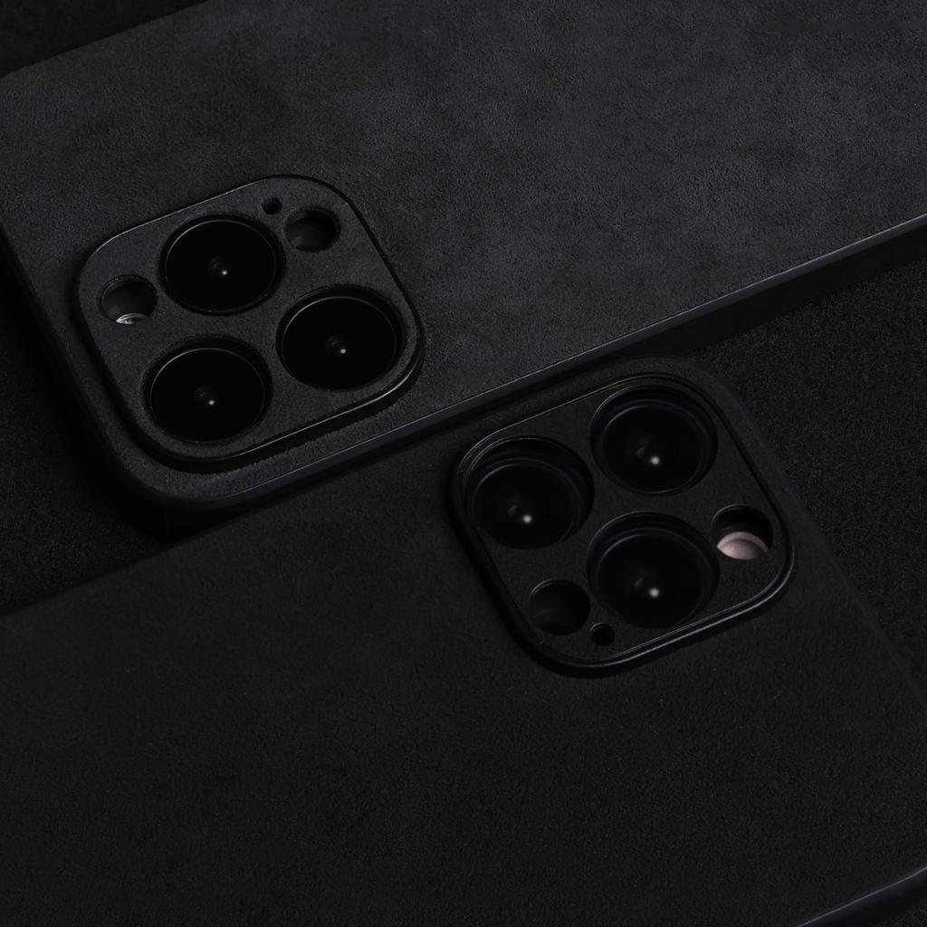 ALCANTAR Case for 17 Pro Max 16 15 14 13 Luxury Artificial Leather Supercar Suede Phone Cases Cover