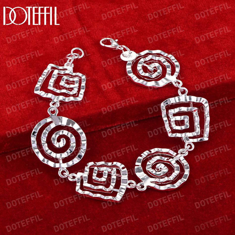 Bracciale Wave in argento sterling 925, gioiello da sposa alla moda