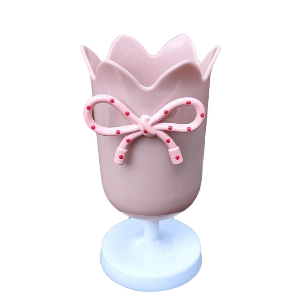 Tulips Shape Tulips Shape Pen Holder Cute Design Makeup Brush Holder Storage Bucket  Desktop
