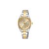 100 Meters Waterproof Quartz Steel Strap Women's Watch Gold Dial SUR354P1