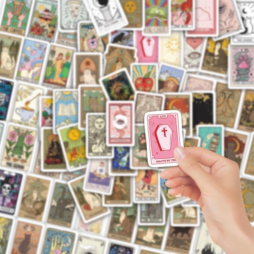 100 Tarot Card Creative Stickers for Notebooks & Suitcases - Waterproof DIY Decorative Decals