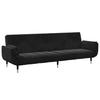 2 Seater Sofa Bed with Ottoman Black Velvet