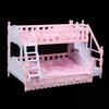 Dollhouse Miniature European Princess Double Bed Simulation Furniture Doll House Bedroom Decor Pretend Play Toys For Kids