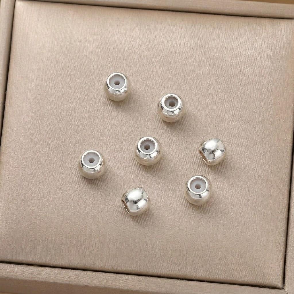 20pcs Gold Plated Brass Stopper Beads with Rubber Inside Rondelle Slider Spacer for DIY Bracelet Necklace Jewelry Making