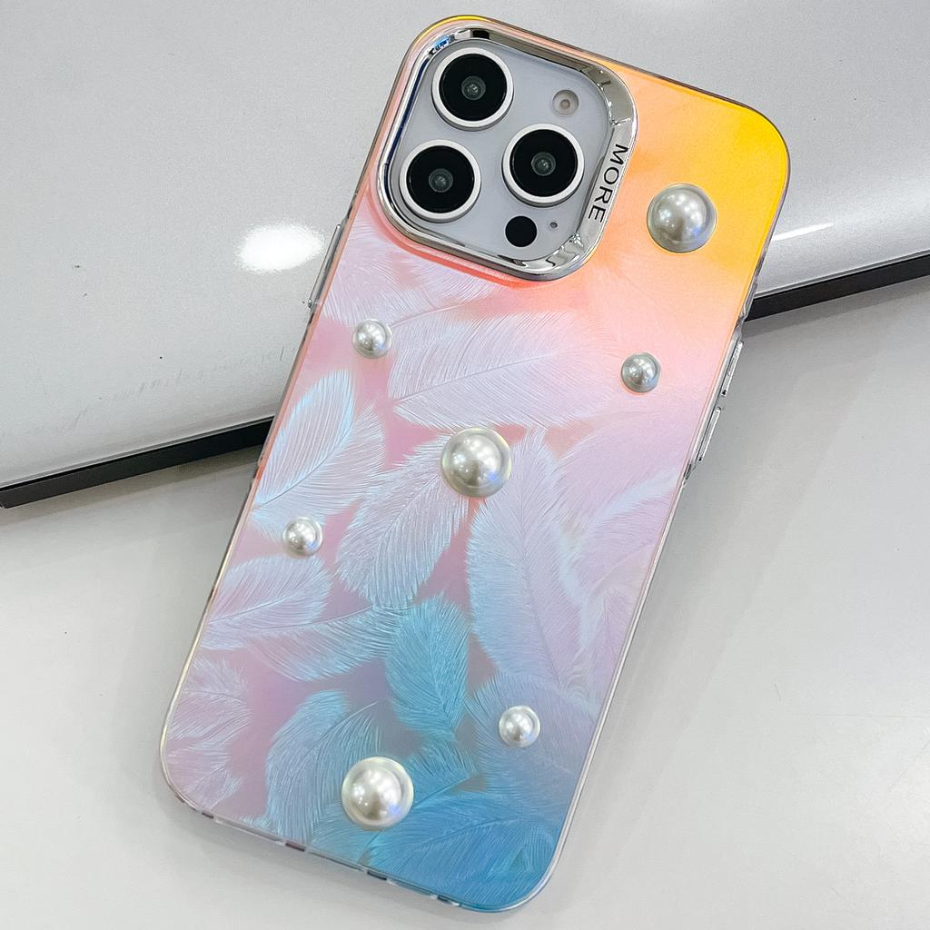 Electroplated Laser for IPhone16E Mobile Phone Case for Apple 15PROMAX Trendy Pearl 14 Protective Case