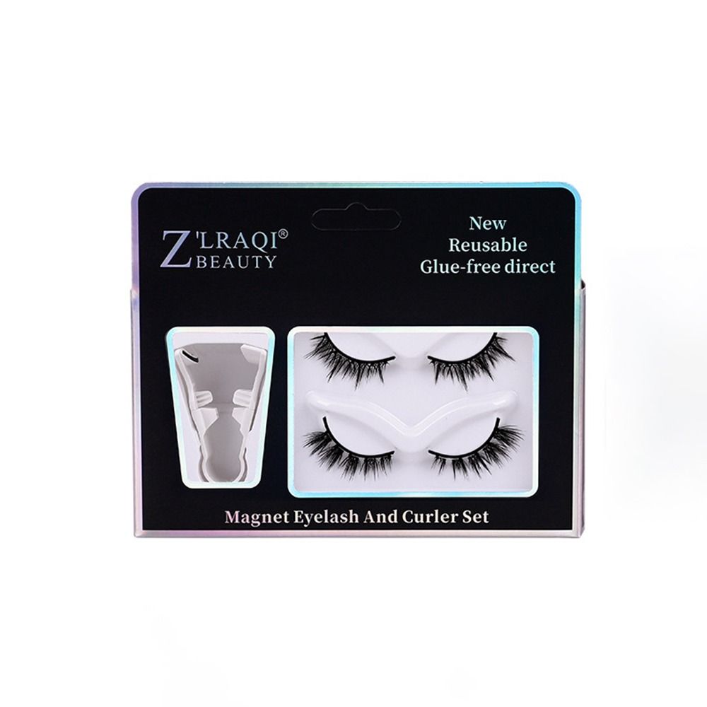 

2 пары натуральных толстых магнитных накладных ресниц, инструменты для макияжа ручной работы, портативный магнитный набор для ресниц для женщин 03