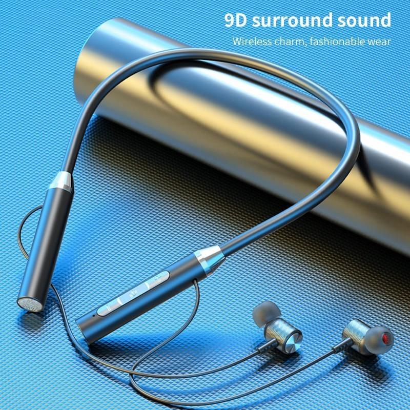 Wasserdichte drahtlose Bluetooth 5.0-Nackenbügel-Ohrhörer Sport Magnetisches Headset Ohrhörer Stereo-Kopfhörer