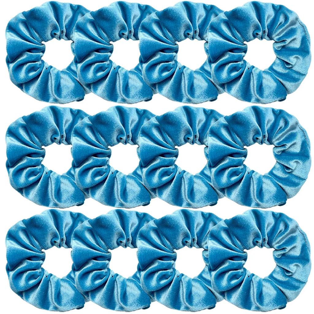 12pcs Vintage Women Pink Velvet Scrunchies Baby Girls Headwear White Black Blue Green Elastic Hair Bands Kids Hair Accessories