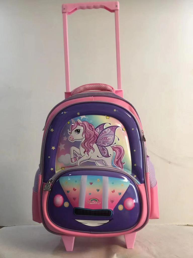 16-Inch Round Rod Schoolbag, Student Tie Rod Schoolbag, Boys And Girls, Children'S Dual-Purpose Backpack, Backpack 3-6 Level Burden Reduction