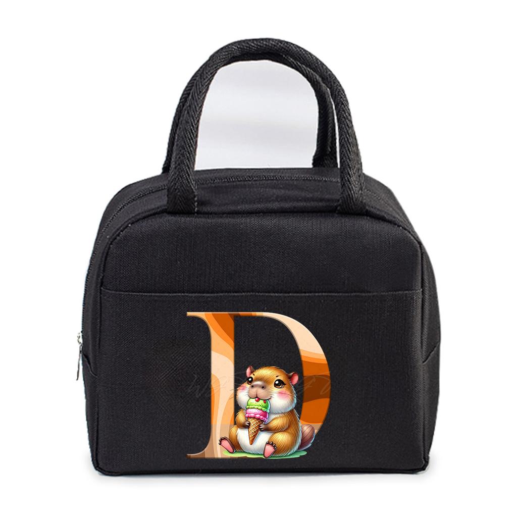 Office worker small portable lunch bag Oxford cloth letter student large portable bento bag