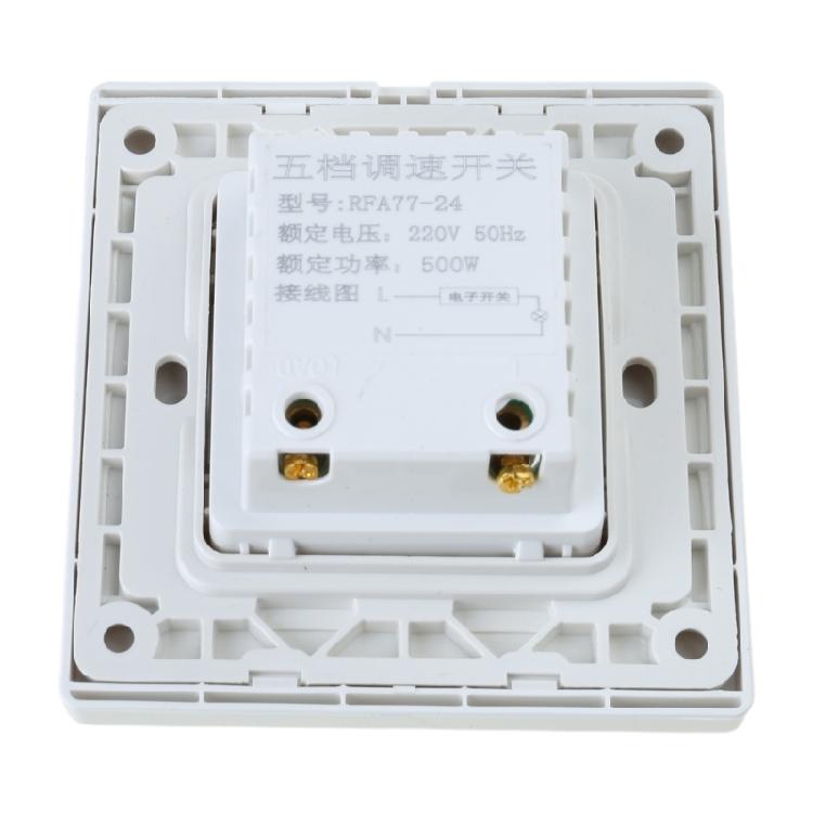Type 86 Ceiling Fan Speed Adjuster Concealed Speed Controller 5-gear Adjust Easy to Use Wall Control for Office Home