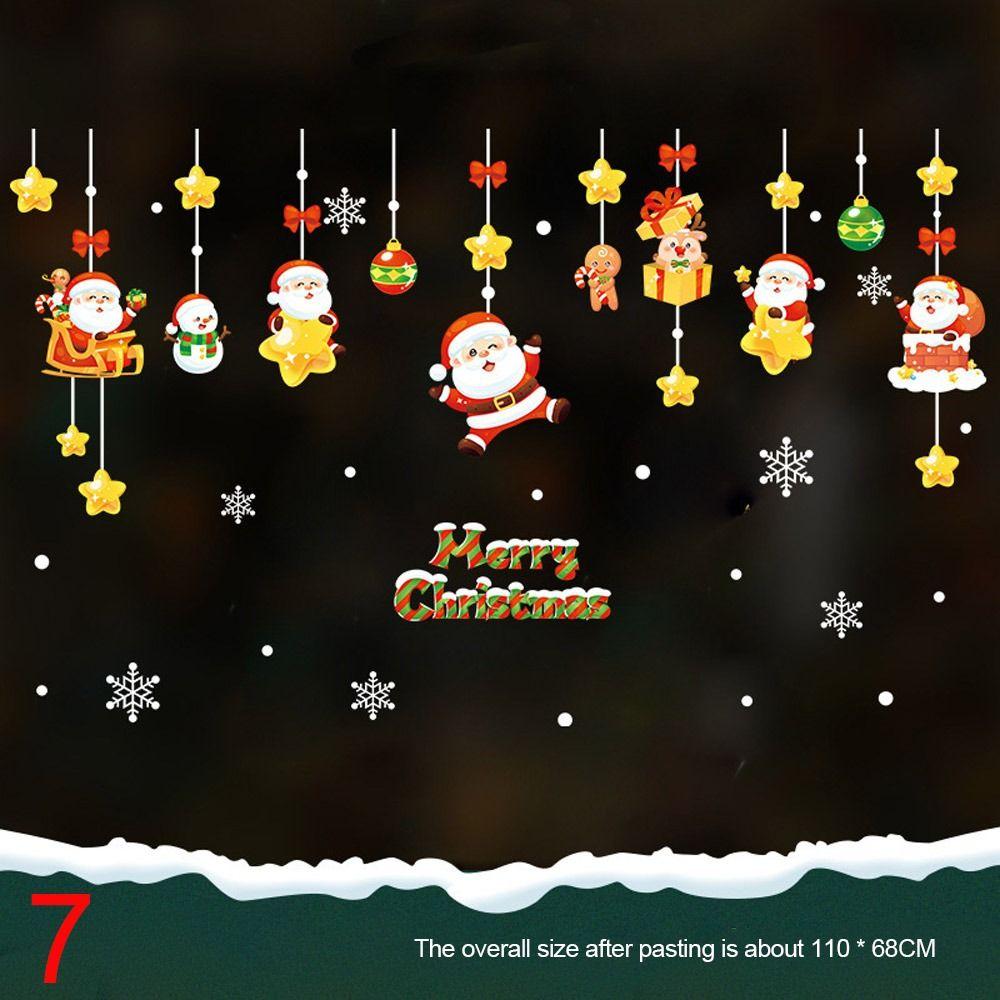 New Year Xmas Wall Sticker Snowflake Santa Claus Elk Glass Decal Gift Window Sticker  Home Decor