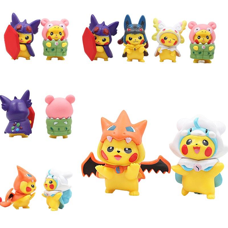 Adorable Pikachu Costume Figures Set For Desk And Car Decor