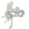 Glittering Feather Plastic Face Cover For Halloween Parties Easy To Wear Costume Mask With Rhinestones Decoration