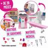 Barbie - 2-in-1 Medical Vehicle - Transformable Into a Hospital - Sounds and Lights - Ages 3+ - 20 Accessories