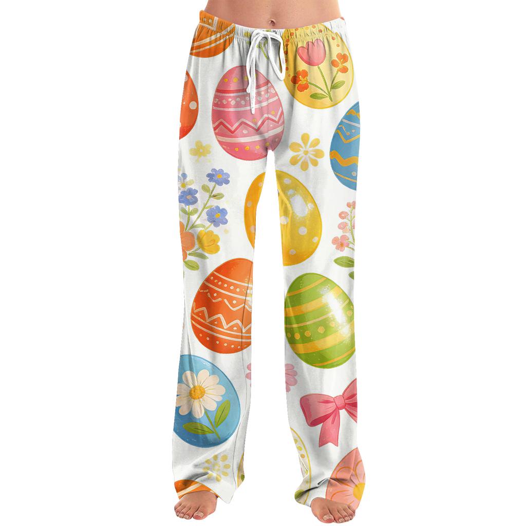 Modische lockere Freizeit-Hose für Damen mit Easter-Cartoon-Print
