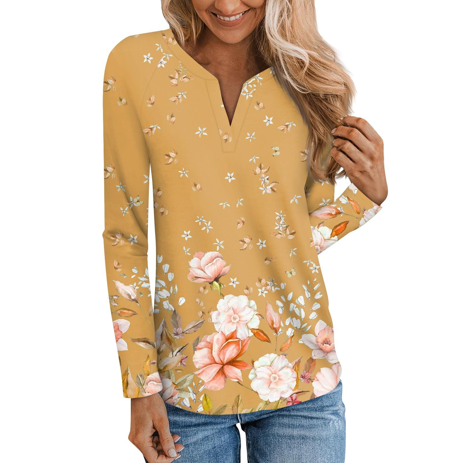 

Женская мода с длинным рукавом и V-образным вырезом, повседневная куртка с цветочным принтом XL