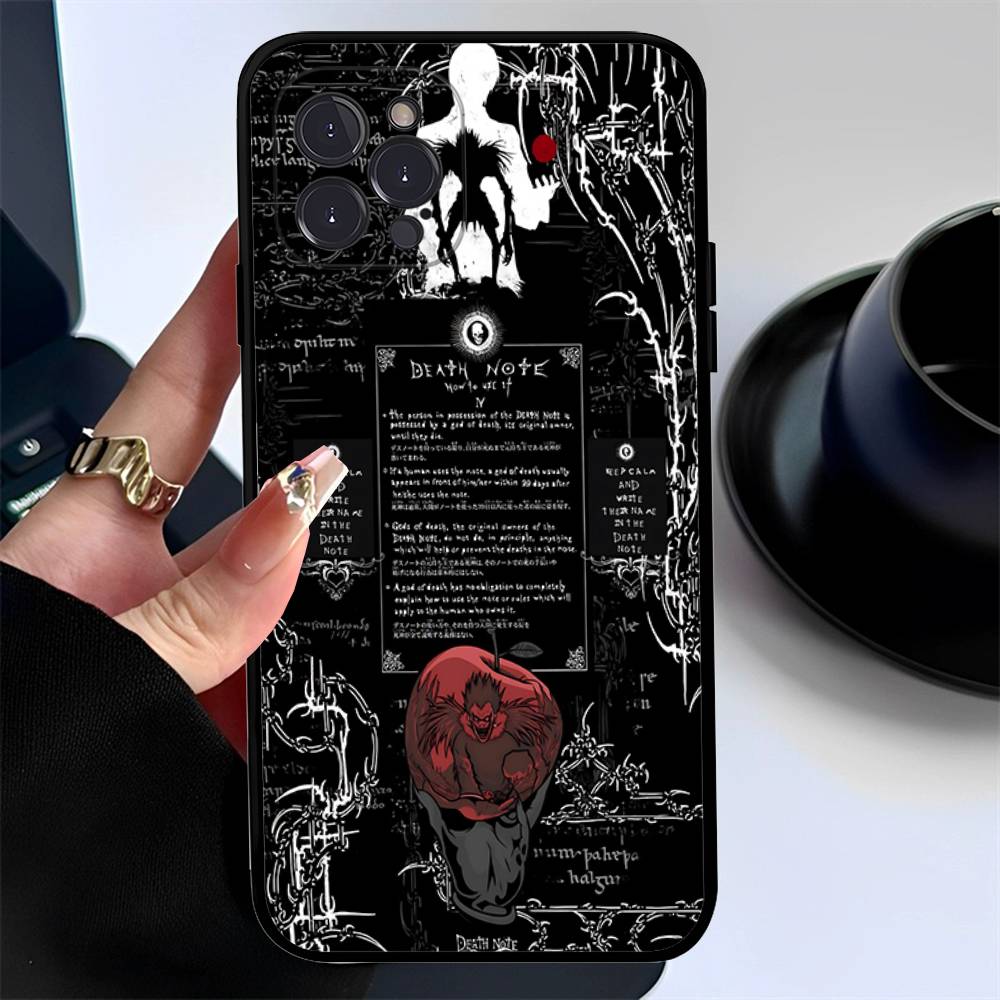 Japan Anime Death Note For IPhone 17 16 15 14 13 12 11 Pro Max Plus Shockproof Black Soft Phone Cover