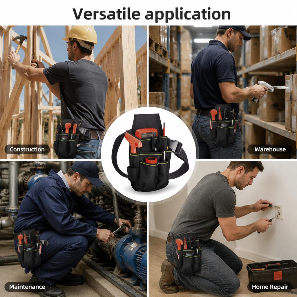 Multi Pocket Hardware Tools with Pouches and Belts, Pouch for Electricians, Carpenters,Craftsmen,Gardening to Place Hand Tools