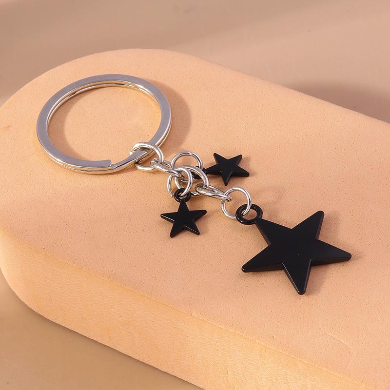 Cute Alloy Star Keychain Metal Keyring Pendants for Car Key Holder Handbag Decor Charms DIY Jewelry Accessories