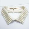 Elegant Imitation Pearls Accented Detachable Faux Collar Enhances Clothing Layers for Women Beaded Bib Choker Neckalce