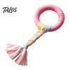 Stress Relief Toys for Pets Dog Tug-of-War Toy, Rubber Ring with Braided Cloth Strips, Interactive Aggressive Chewers Chew Toy Small to Medium