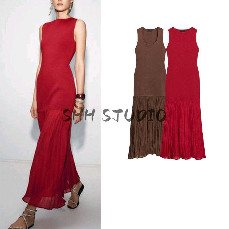 Fall New Arrival Women's Knitting Patchwork Sleeveless Vest Dress 4192034 4192153 4192154