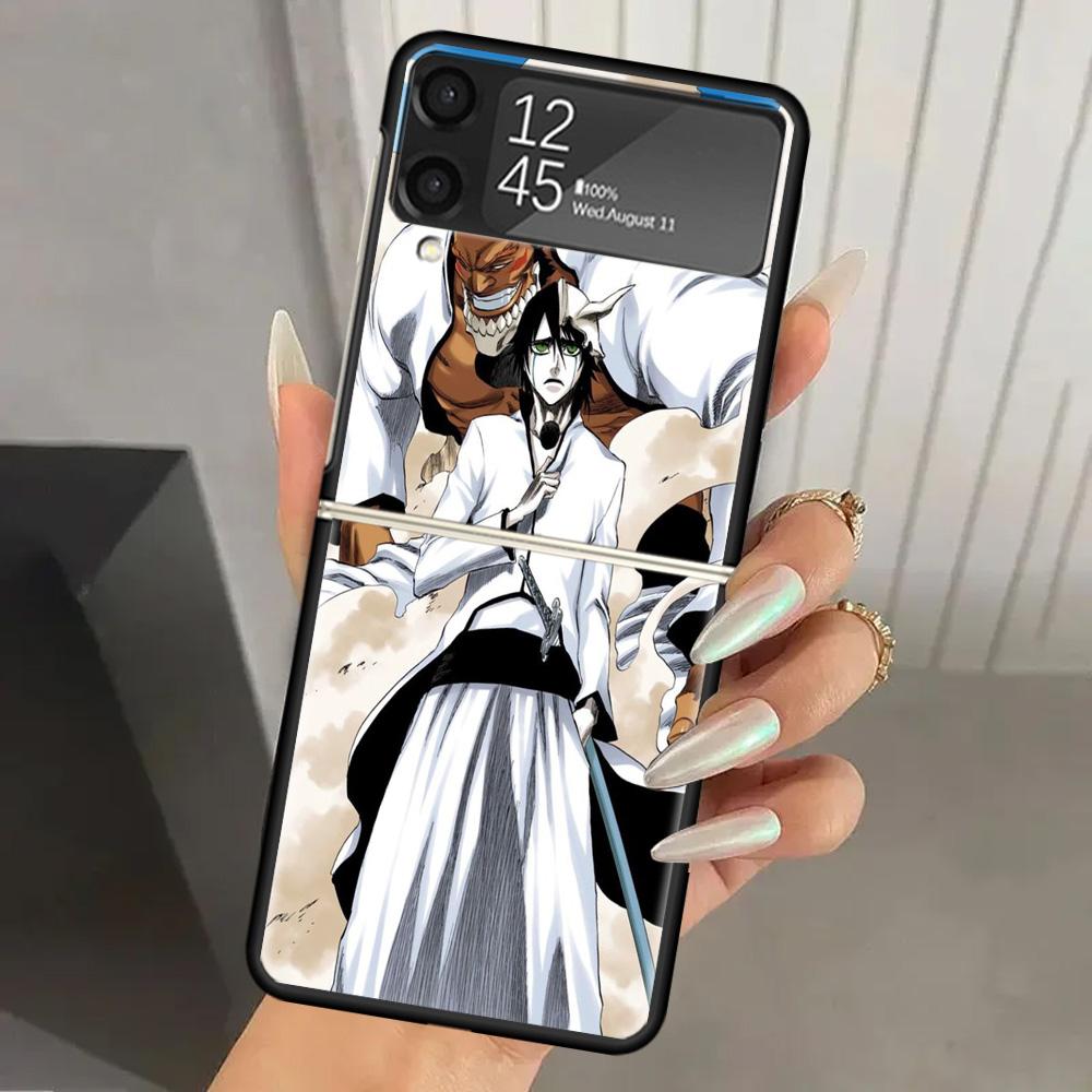 Bleach Aizen Sousuke Hard PC Phone Case For Samsung Galaxy Z Flip 7 6 5 4 3 Black ZFlip7 ZFlip6 Flip5 Flip4 Flip3 5G Print Cover