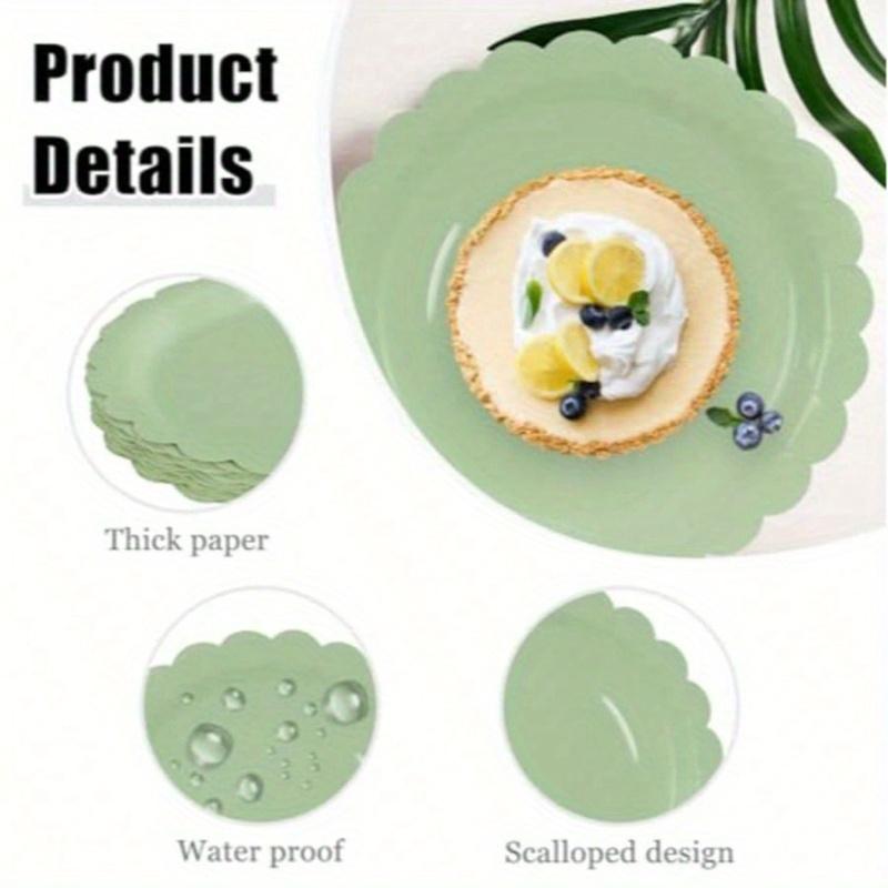 Hellblaue Pappteller 7 Zoll Babyblau Gezackte Teller Einweg-Essteller für Hochzeit Dusche Geburtstagsparty Dessertteller