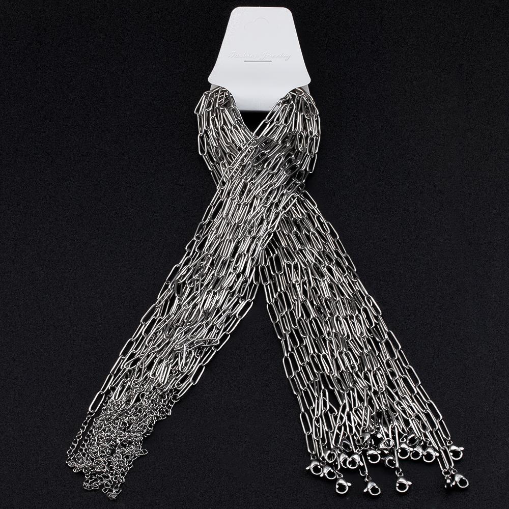 

5pcs Stainless Steel Necklace Chains Adjustable Sweater Chains Wholesale with Extension Chains Supplies for Jewelry Making DIY 5pcs - 45cm and 5cm