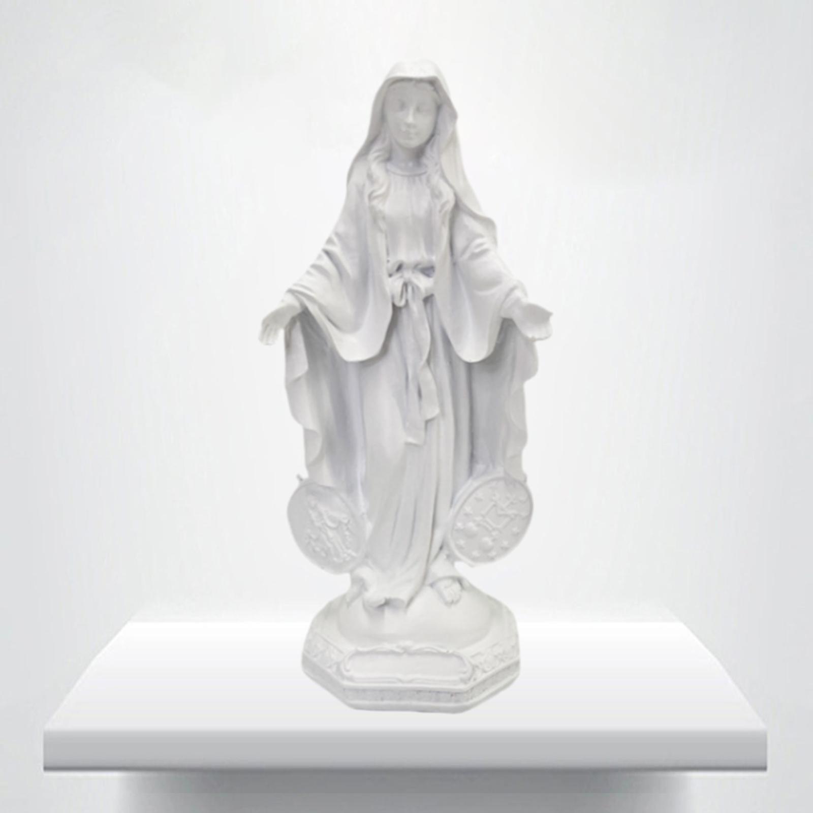 

Catholic Mary Statue Decorative Collectible Craft Mother Mary Figurine Figure for Living Room Church Table Christmas Decorations білий