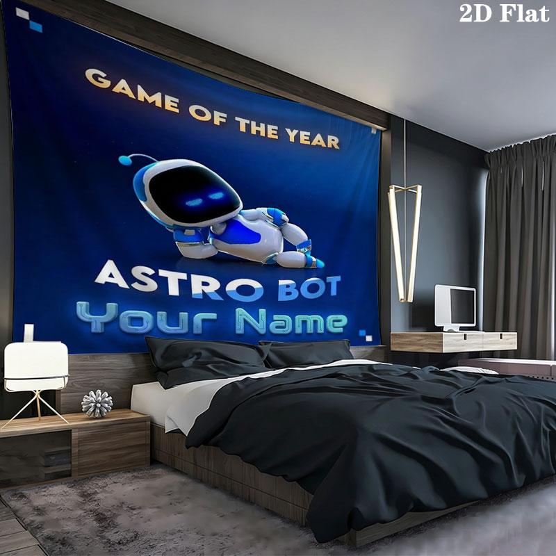 ASTRO BOT Custom Name Wall Tapestry Aesthetic Wall Hanging Printed Fabric Blanket Decorative Tapestries for Bedroom Living Room Home Decor