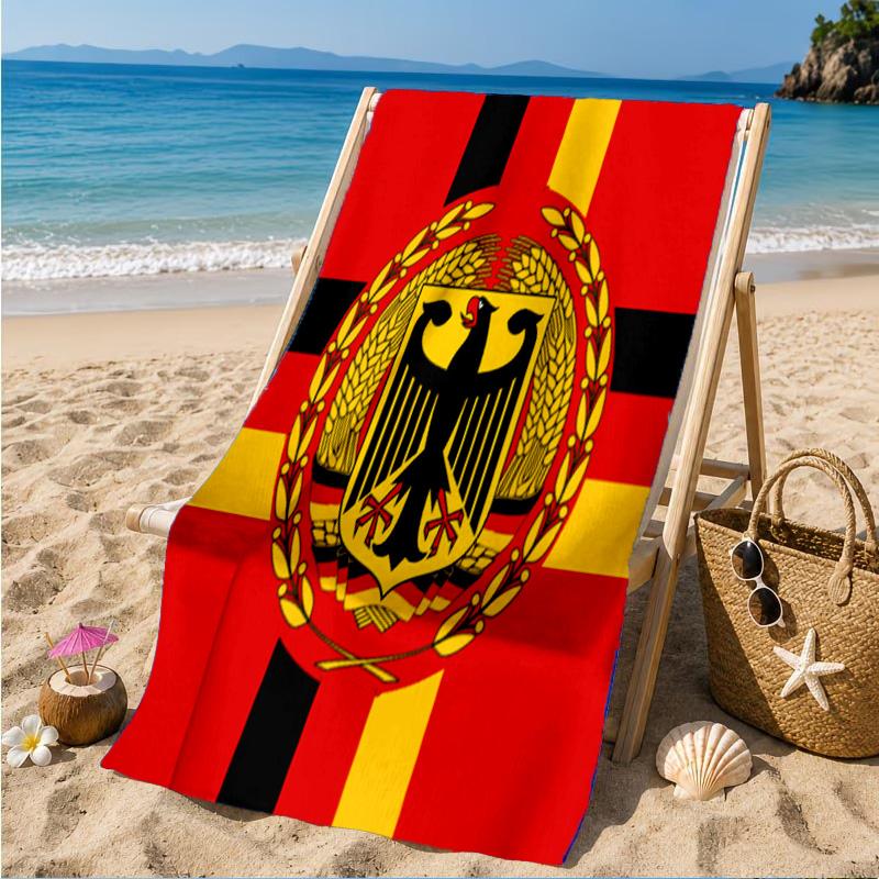 Asciugamano da Spiaggia con Emblema dell'Aquila della Germania, Asciugatura Rapida, Facile da Curare, Adatto Sia per il Fitness che per le Vacanze al Mare, Essenziale per lo Sport