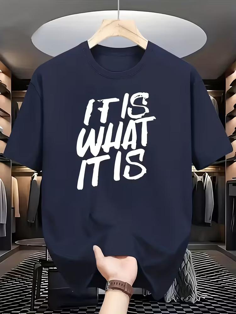 Unisexs Funny TShirt It Is What It Is Graphic Print Short Sleeve Tee Casual Top