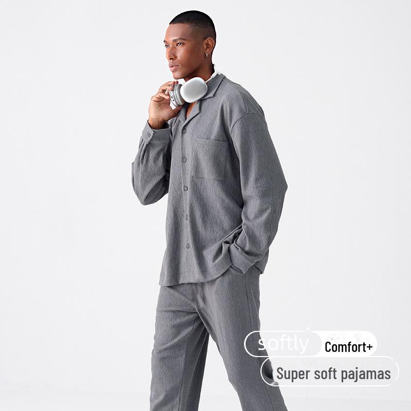 

«Мужская антибактериальная хлопковая пижама — американский стиль, с длинным рукавом, можно носить как верхнюю одежду, идеально подходит для весны, осени и зимы». XL